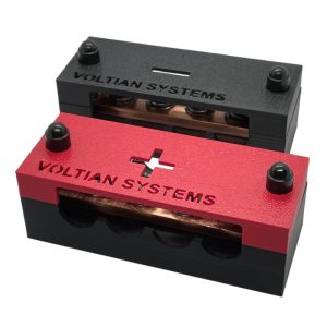 Busbar miedziany Voltian Systems 4P M8 250A 70V – komplet 2 szt.
