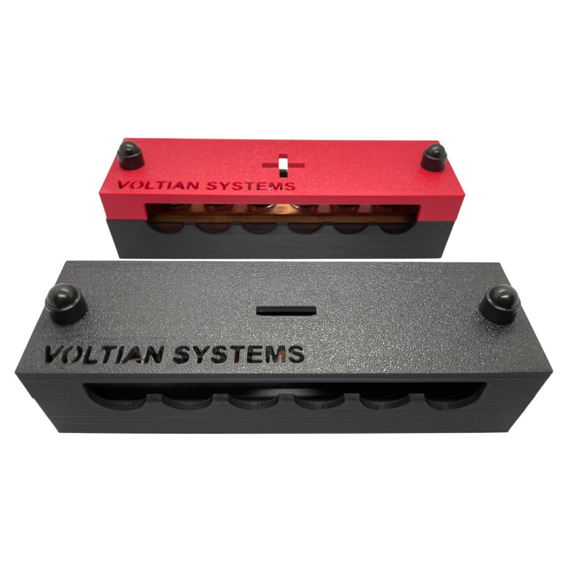 Busbar miedziany Voltian Systems 6P M8 250A 70V – komplet 2 szt.