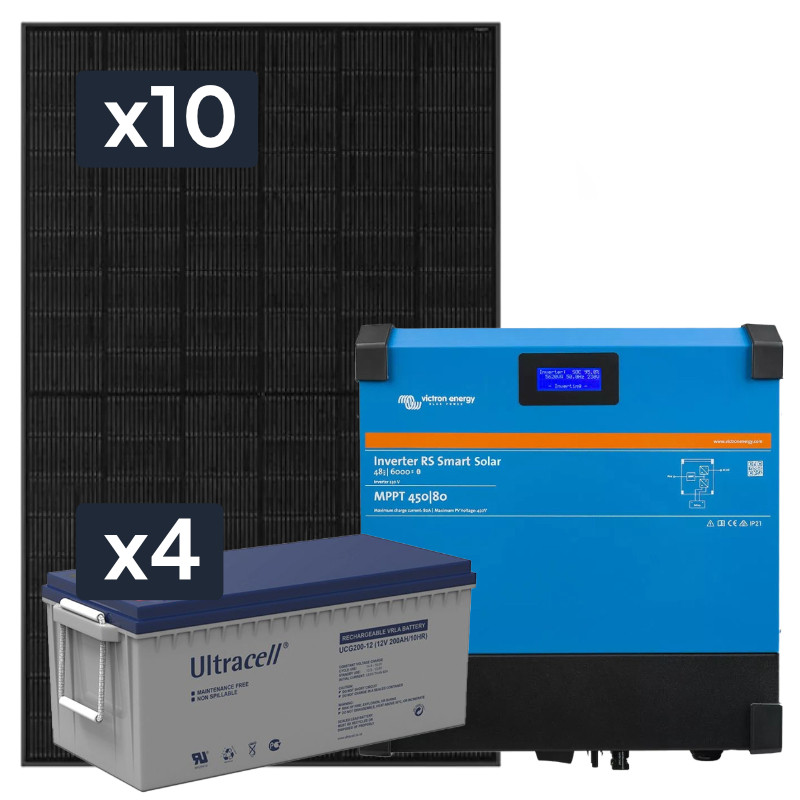 Elektrownia słoneczna 4350W z akumulatorem - zasilanie 230V moc 4500W + MPPT