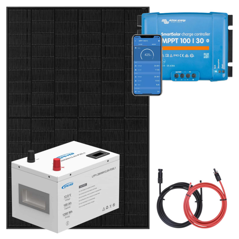 Panel słoneczny 435W i akumulator LiFePO4 100Ah z regulatorem MPPT