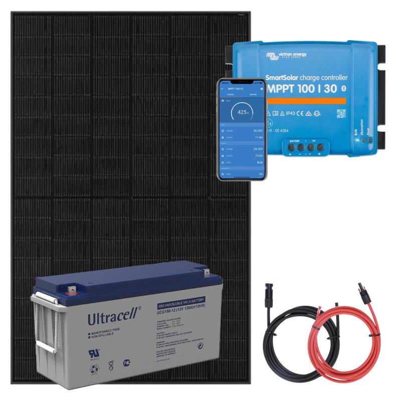 Panel słoneczny 435W i akumulator żelowy 150Ah z regulatorem MPPT