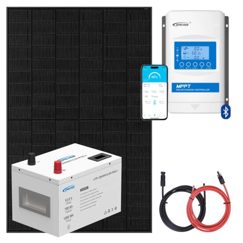 Panel słoneczny 435W z regulatorem 30A MPPT oraz akumulatorem 100Ah