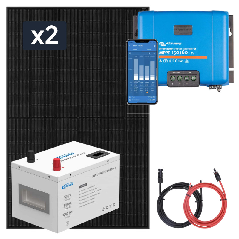 Panel słoneczny 870W i akumulator LiFePO4 100Ah z regulatorem MPPT