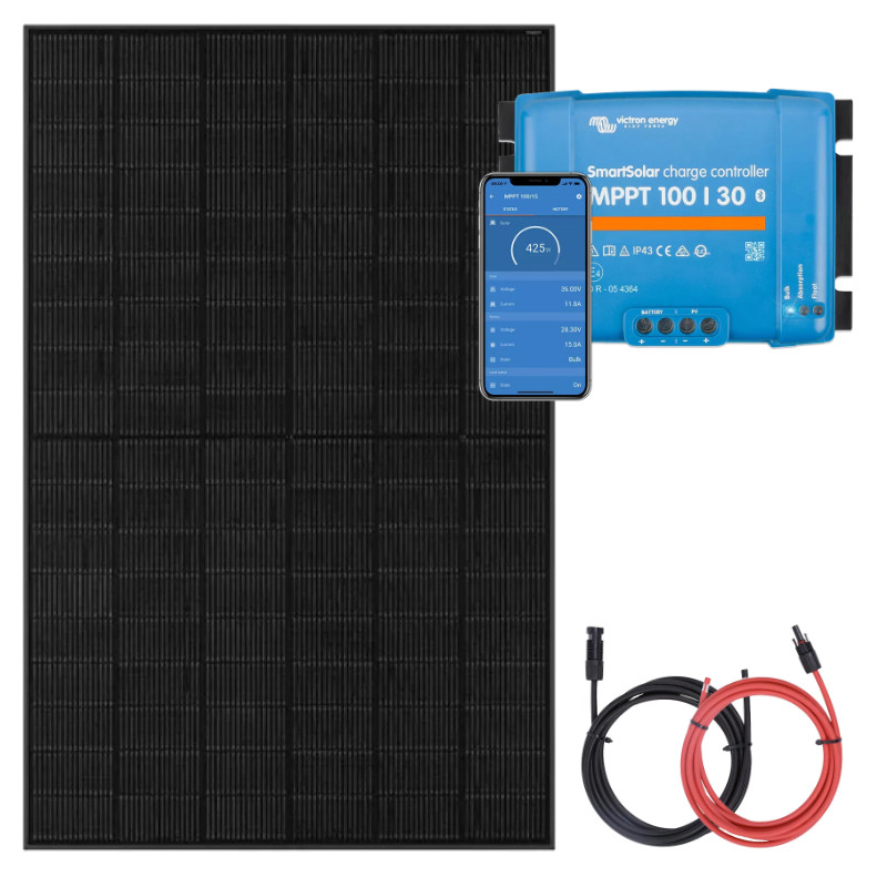 Zestaw do kampera panel sztywny 435W, regulator ładowania 30A MPPT