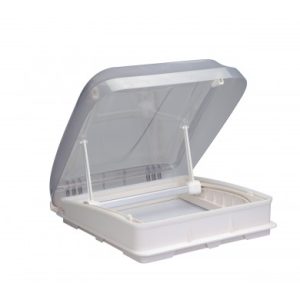 Okno dachowe do kampera z moskitierą, roletą i oświetleniem, BETA 400X400 mm