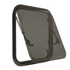 Profilowane okno do kampera- vana z moskitierą i roletą, OMEGA 490 x 500 mm