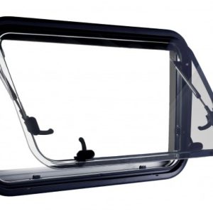 Profilowane okno do kampera- vana z moskitierą i roletą, transparentne, OMEGA 985x465 mm