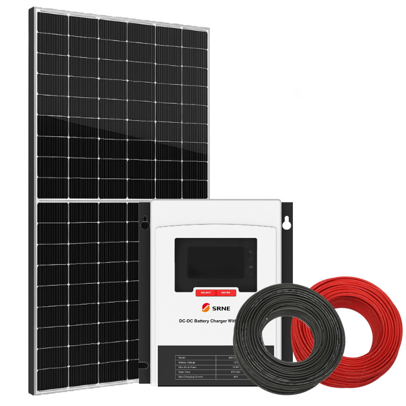 Zestaw solarny 435 W do kampera – ładowanie dwóch akumulatorów i zasilanie z alternatora