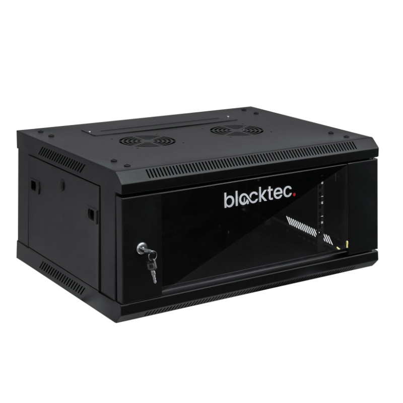 Szafa Ra​ck Wisząca 19 cali Blacktec 600x450x6U drzwi szklane